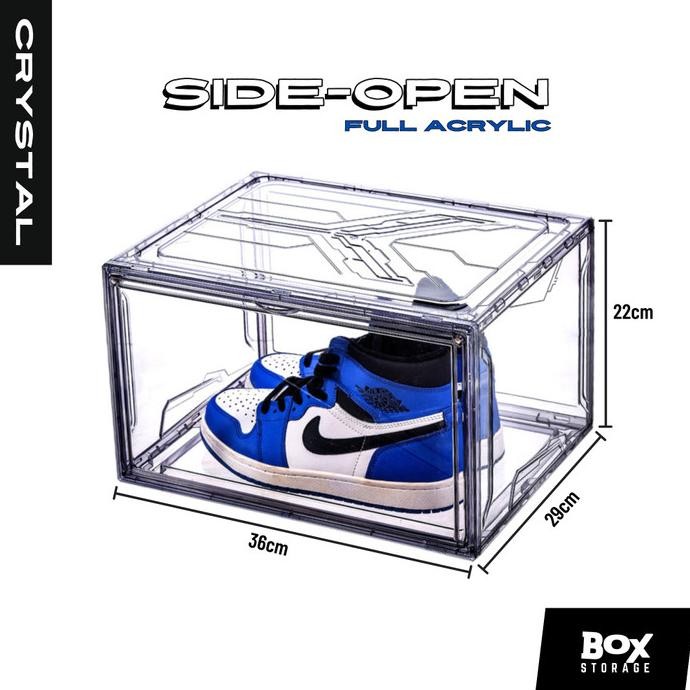 

crystalsneakers box side drop full acrylic dark transparent termurah
