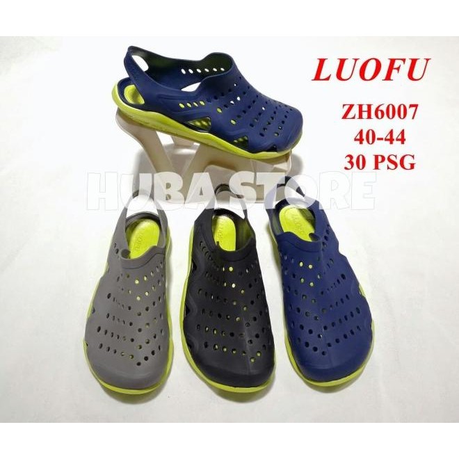 Huba Sepatu Sandal Pria Slip On Jelly Sepatu Cowok Slop Karet Zh6007