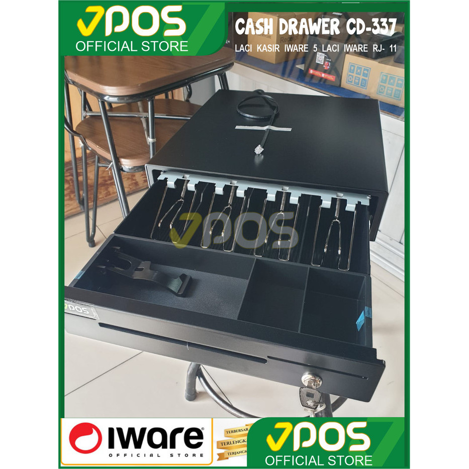 

NEW Cash Drawer Rj 11 uk 37x33 Konek printer kasir Laci Uang