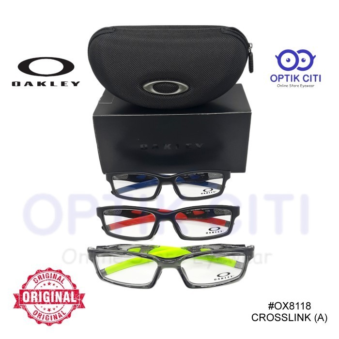 frame kacamata pria original oakley crosslink OX 8118 Sporty Original