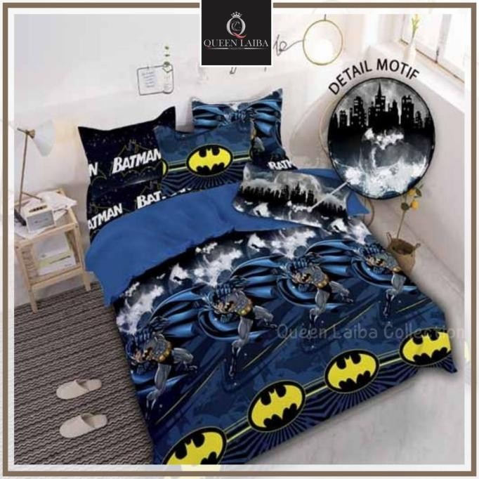 Bed Cover & Sprei Set Motif Karakter Batman Selimut Bedcover 180x200