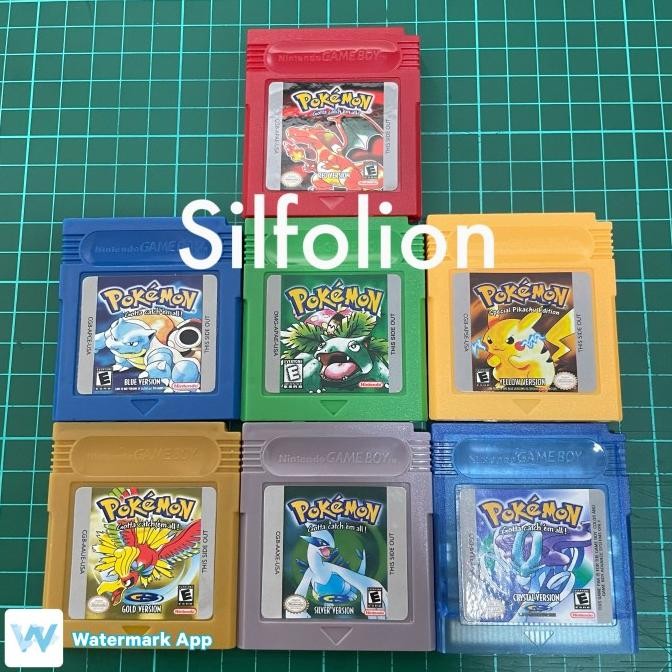 

BLUE- POKEMON RED BLUE YELLOW SILVER GOLD CRYSTAL GAMEBOY GBC GBA NINTENDO