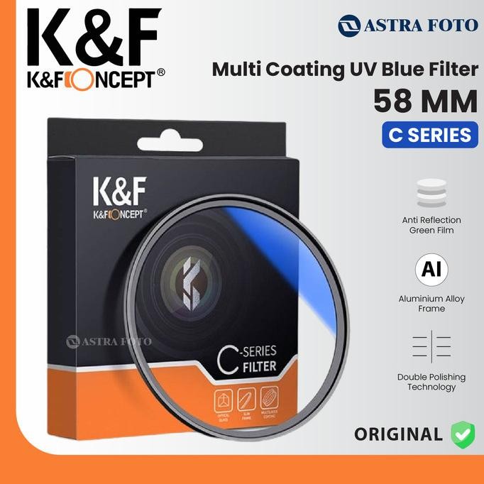 

BLUE- KNF K&F CONCEPT MULTI COATING UV BLUE COATING FILTER 58MM C-SERIES KF