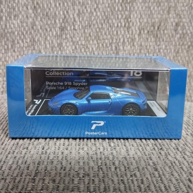 

BLUE- POSTERCARS 1:64 PORSCHE 918 SPYDER BLUE - HYPERCAR LEAGUE 18