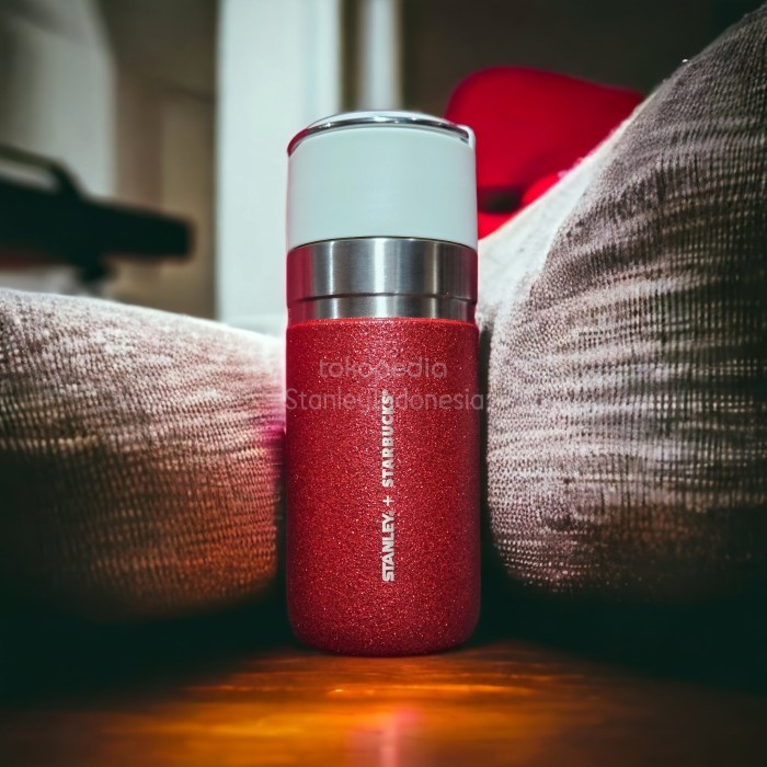 STANLEY STARBUCKS 16OZ HOLIDAY 2023 BLISSFUL HOMECOMING RED GLITTER