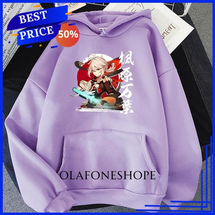 HOODIE KAEDEHARA KAZUHA GENSHIN IMPACT HOODIE SWEATSHIRT JAKET SWEATER ANIME BY OLAFONESHOPE HIGHT Q