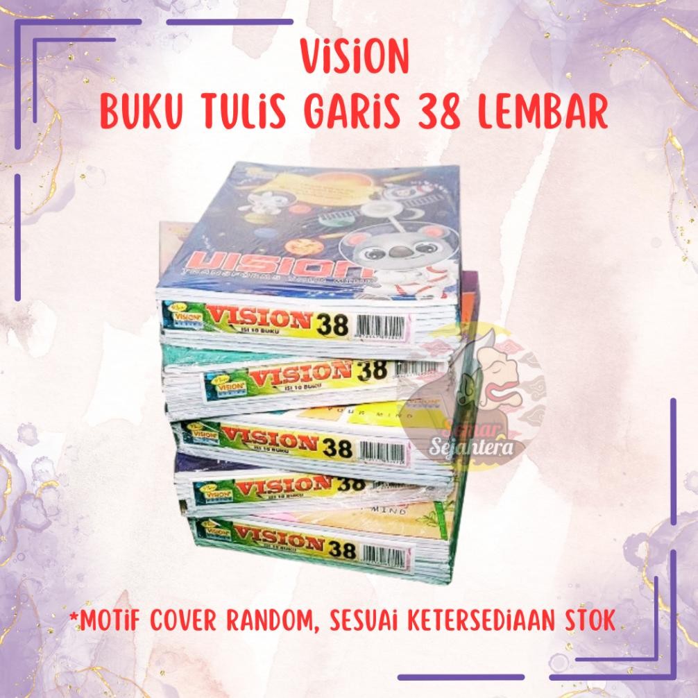 

New Arrival [Pak] Buku Tulis Vision 38 Lembar (10 Pcs)^