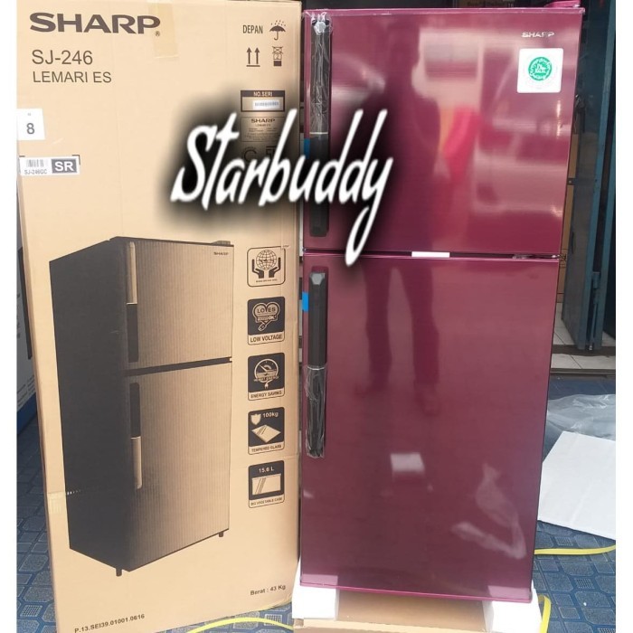 SHARP KULKAS 2 PINTU SJ-246GC-SR COOL PACK - JABODETABEK