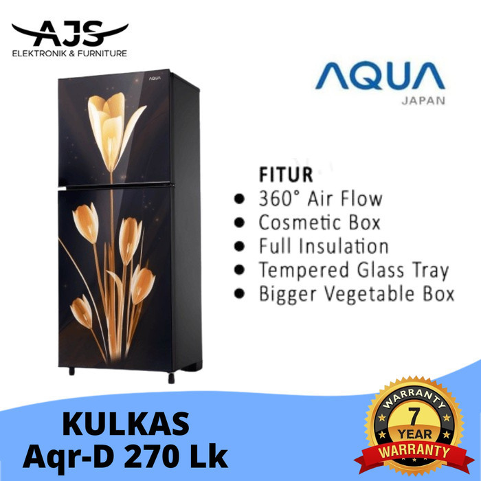 LEMARI ES 2 PINTU AQUA AQR-D 270 LK KULKAS AQUA AQRD 270 LB/LK