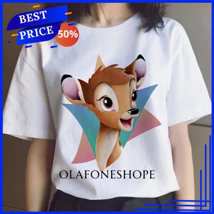 KAOS ATASAN KARTUN DISNEY BAMBI KAWAII ANIME JEPANG / KAOS PRIA WANITA ANAK DAN DEWASA BY OLAFONESHO