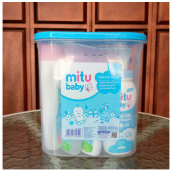 TERMURAH Mitu Baby Gift Set Box /Perlengkapan Sabun Mandi Bayi Box - Blue