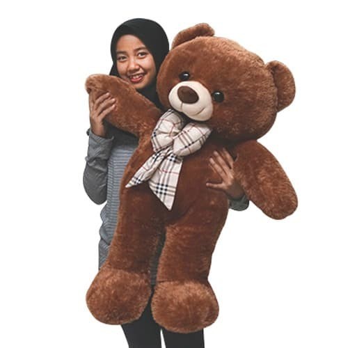 Boneka Beruang Jumbo Besar Istana Boneka Cippi Bear Brown With Syall