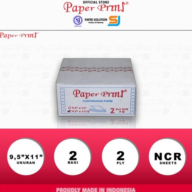 

NEW Paperpryns Kertas Continuous Form 2PLY NCR PRS 9,5" x 11"/2 (Bagi 2)