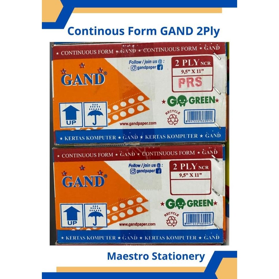 

TERMURAH - Kertas Continuous Form 2 Ply / 3 Ply / 4 Ply / 5 Ply / Merk Gand