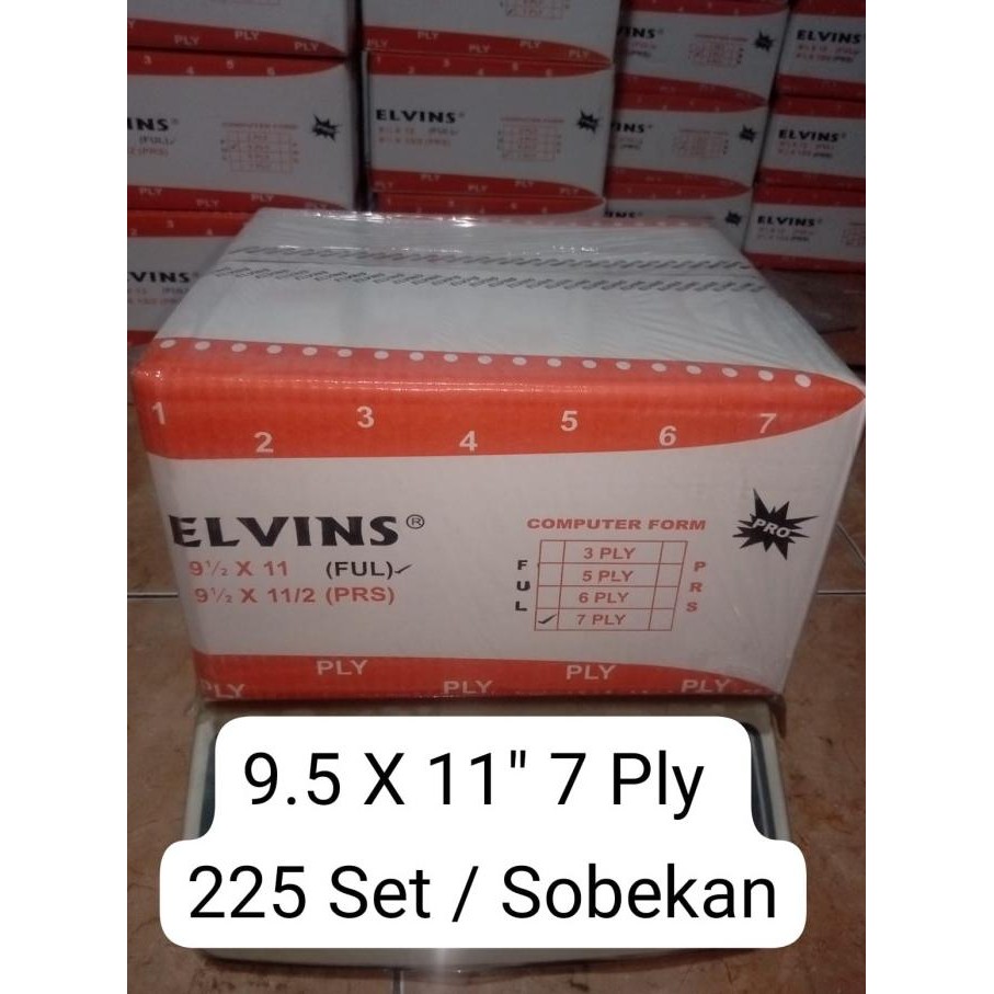 

BEBAS ONGKIR - Continuous Form 9.5 X 11" 7ply ELVINS / Kertas Komputer Qarto (Q4)7Ply