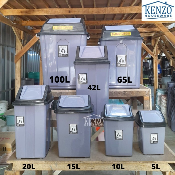 TEMPAT SAMPAH 100 LITER TUTUP GOYANG BESAR JUMBO BAK SAMPAH KANTOR