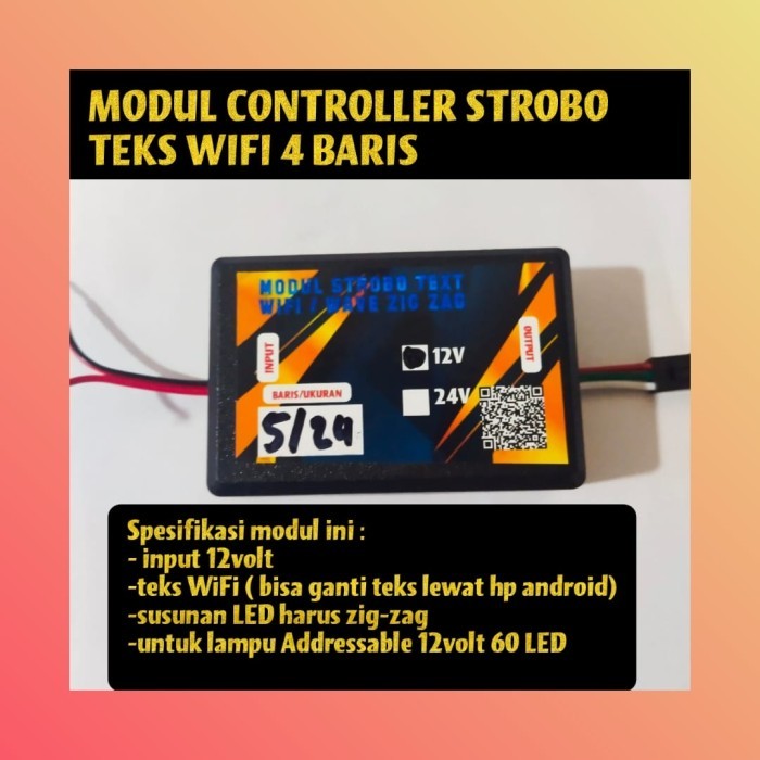 MODUL STROBO 4 BARIS 12V WIFI TEKS ZIG ZAG