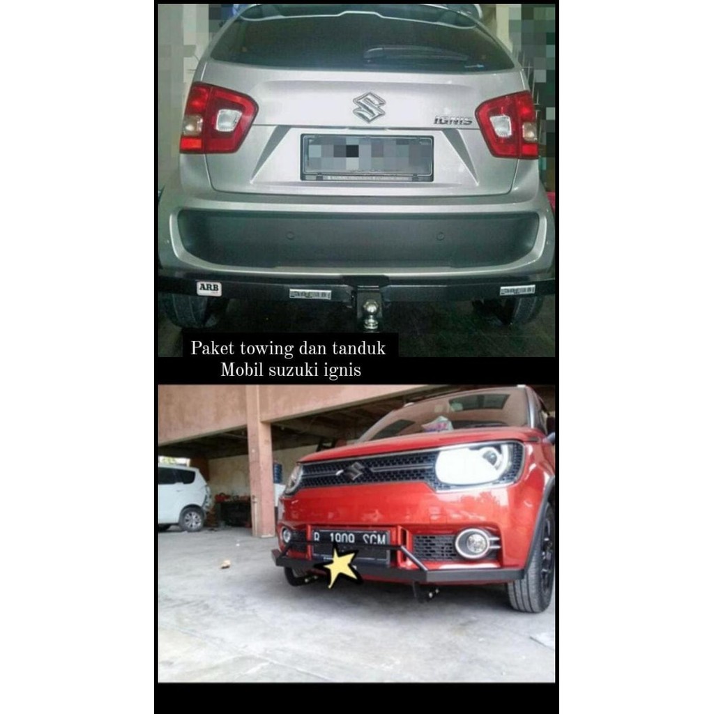 DISKON PAKET BUMPER TANDUK DEPAN + TOWING ARB BELAKANG MOBIL SUZUKI IGNIS 