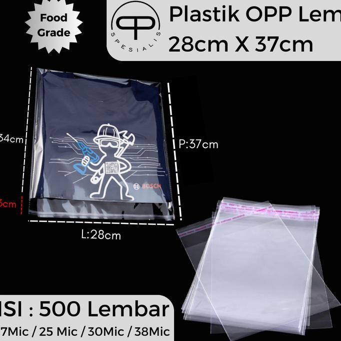 Terbaru OPPSP Plastik OPP Lem 28x37 Isi 500 Kemasan Celana Baju Tebal Murah