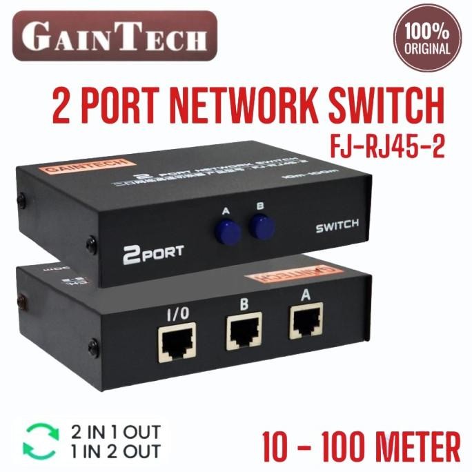 Switch - Gaintech Manual Switch HUB LAN RJ45 2 port FJ-RJ45-2