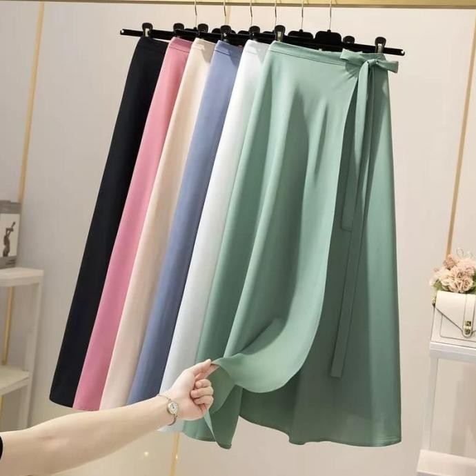 tali - rok tali lilit panjang korea style - rok wanita muslim - skirt casual