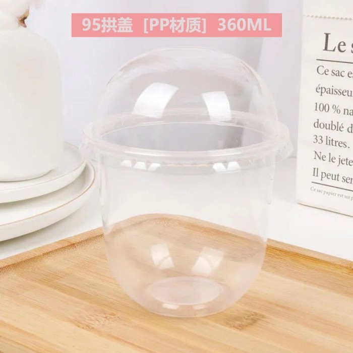 TERBATAS H 822 Toples Makanan Plastik Model Bulat Takeaway Unik Wadah Pudding Snack Tenteng Lucu kue