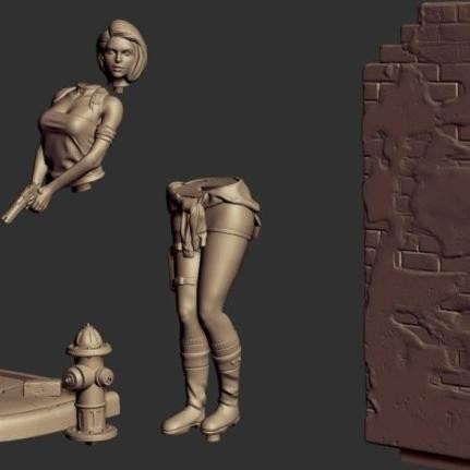 Tersedia Jill Valentine Hide On Wall Resin Kit Figure