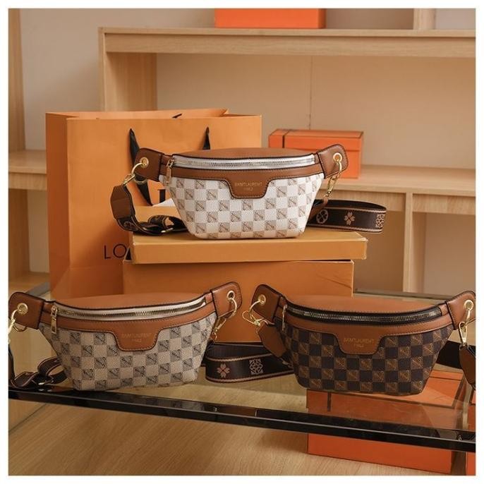 TAS PINGGANG GD10067 WAIST BAG WAISTBAG WANITA MOTIF CANTIK IMPORT SHOULDER BAG WAISTBAG SLING BAG T
