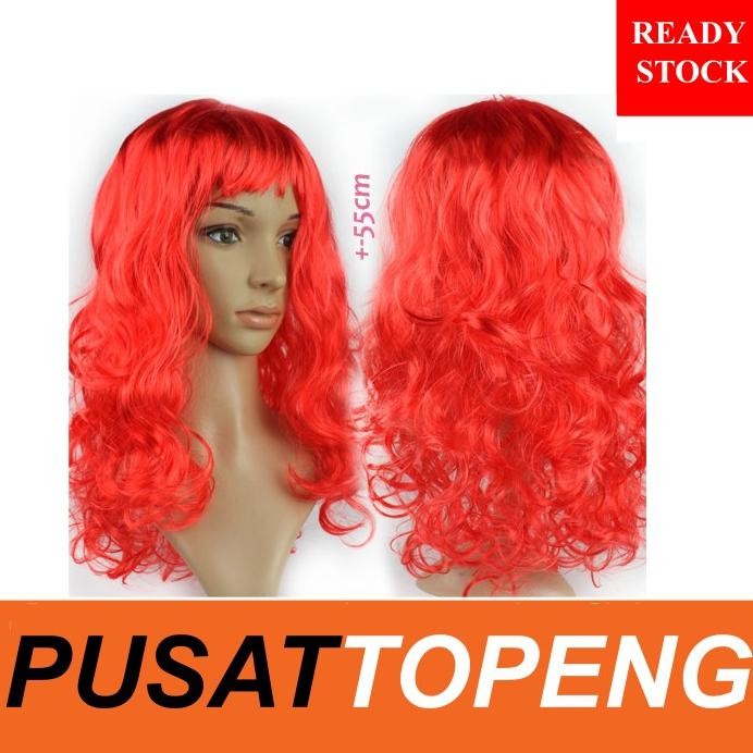 WIG MERMAID ANAK ANAK WARNA MERAH PANJANG