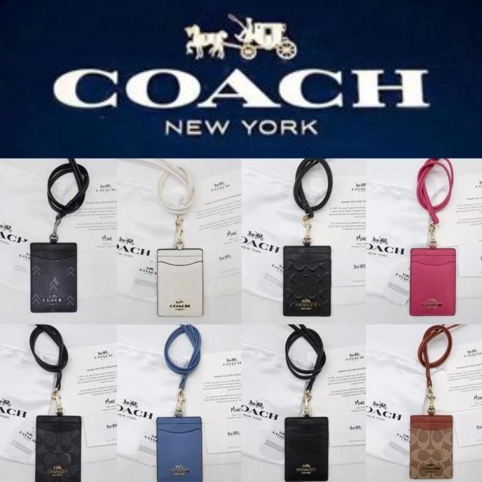 

BEBAS ONGKIR - baru coach metal logo lanyard id card holder name tag delapan warna