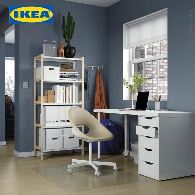 IKEA LAGKAPTEN/ALEX MEJA KERJA/BELAJAR MINIMALIS DENGAN LACI 140X60CM