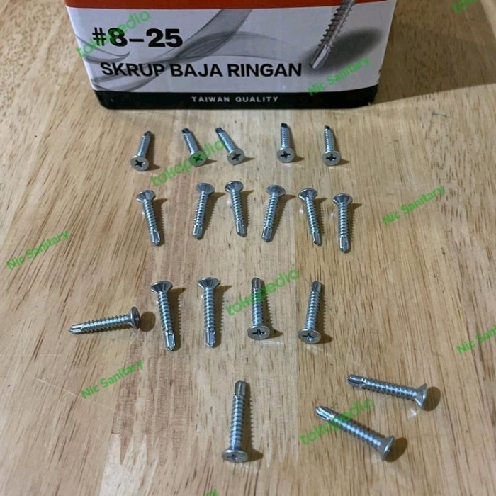 [Cuci Gudang] Sekrup Baja Ringan Camel 8X25 (Panjang 2,5Cm) Baut Baja Ringan Grc Sds