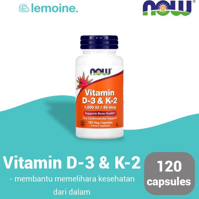 PROMO Now Vitamin D3 1000 dan K2 45mcg 120 Kapsul
