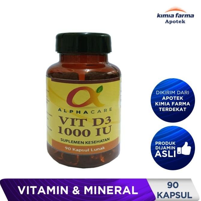 SALE ALPHACARE VIT D3 1000 IU 90 KAPSUL / VITAMIN D3 / KIMIA FARMA