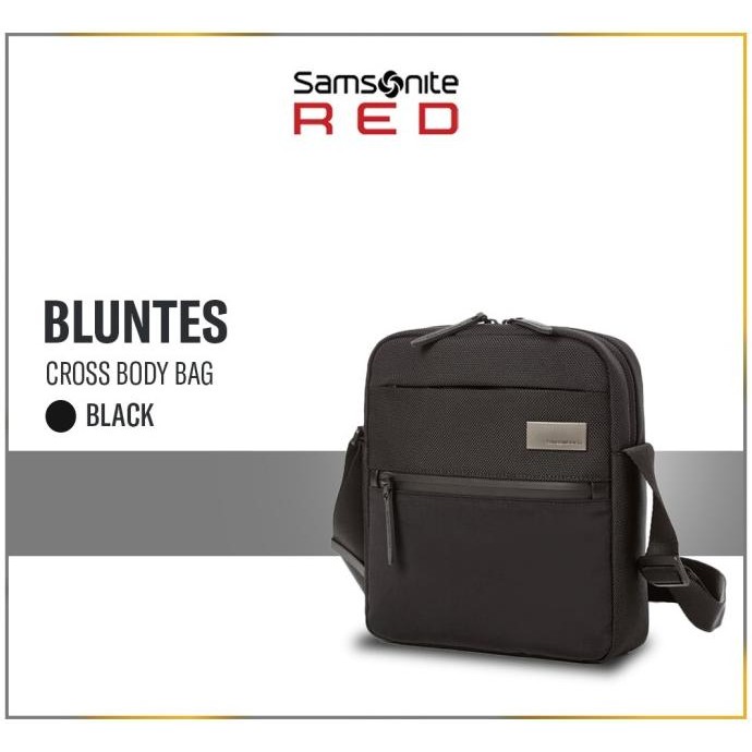 SAMSONITE RED LABEL BLUNTES CROSS - BLACK SHOULDER BAG WAISTBAG SLING BAG TAS BAHU SELEMPANG WANITA 