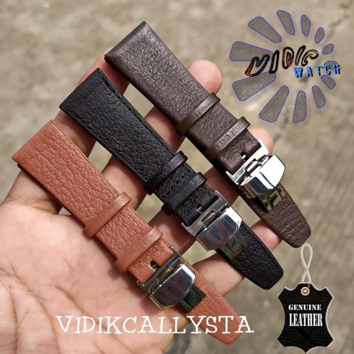 TALI JAM TANGAN KULIT ASLI LEATHER STRAP SEIKO ROLEX 20MM