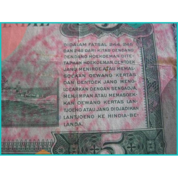 uang 5 rupiah nica thn 1943 senering kiri cap rms rare (iklan c613) 11