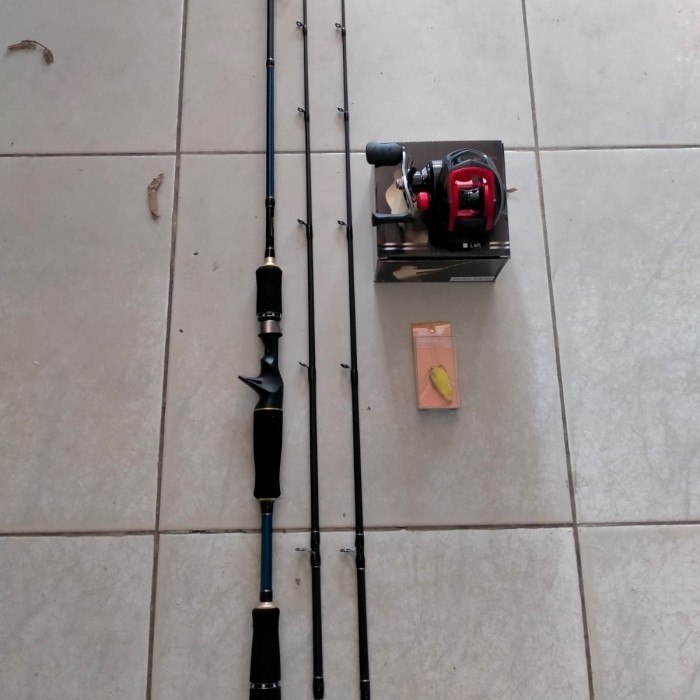 Joran Set Bait Casting BC + Reel BC Bonus soft frog