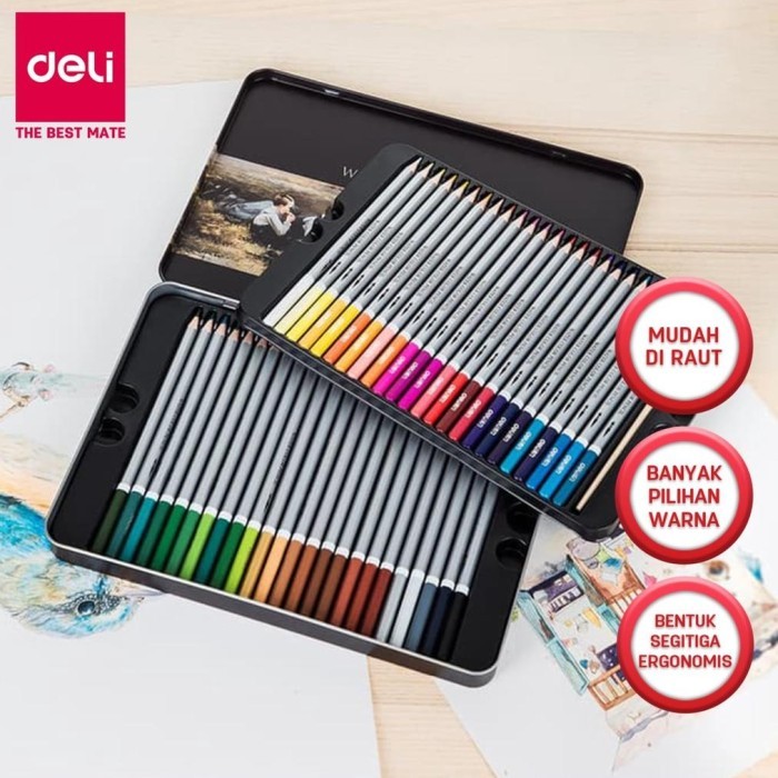 

Deli Pensil Warna 48 Warna PCS tidak beracun, dapat dicuci dan