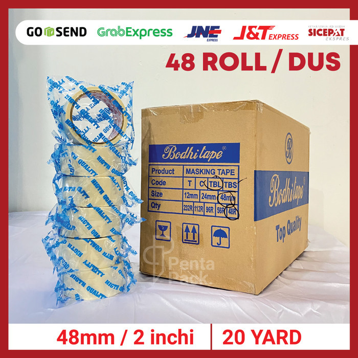 

[1 DUS] Lakban Kertas / Masking Tape (48 mm/ 2 inchi X 20 yard)