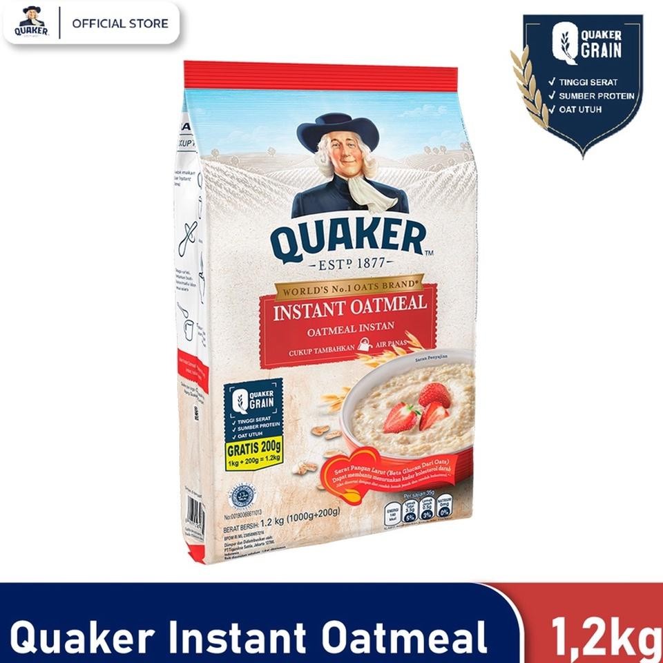 

Exp Januari 2026 Quaker Oatmeal Instant 1.2Kg / 1200Gram / Quakers Oatmeal 1200Gr /Quaker 1,2Kg/1200