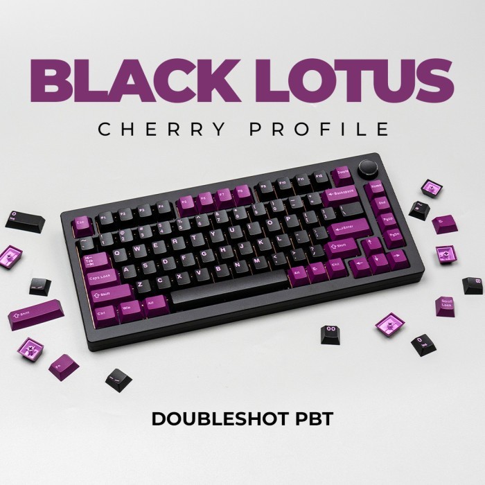 BLACK LOTUS Cherry Doubleshot PBT Keycaps