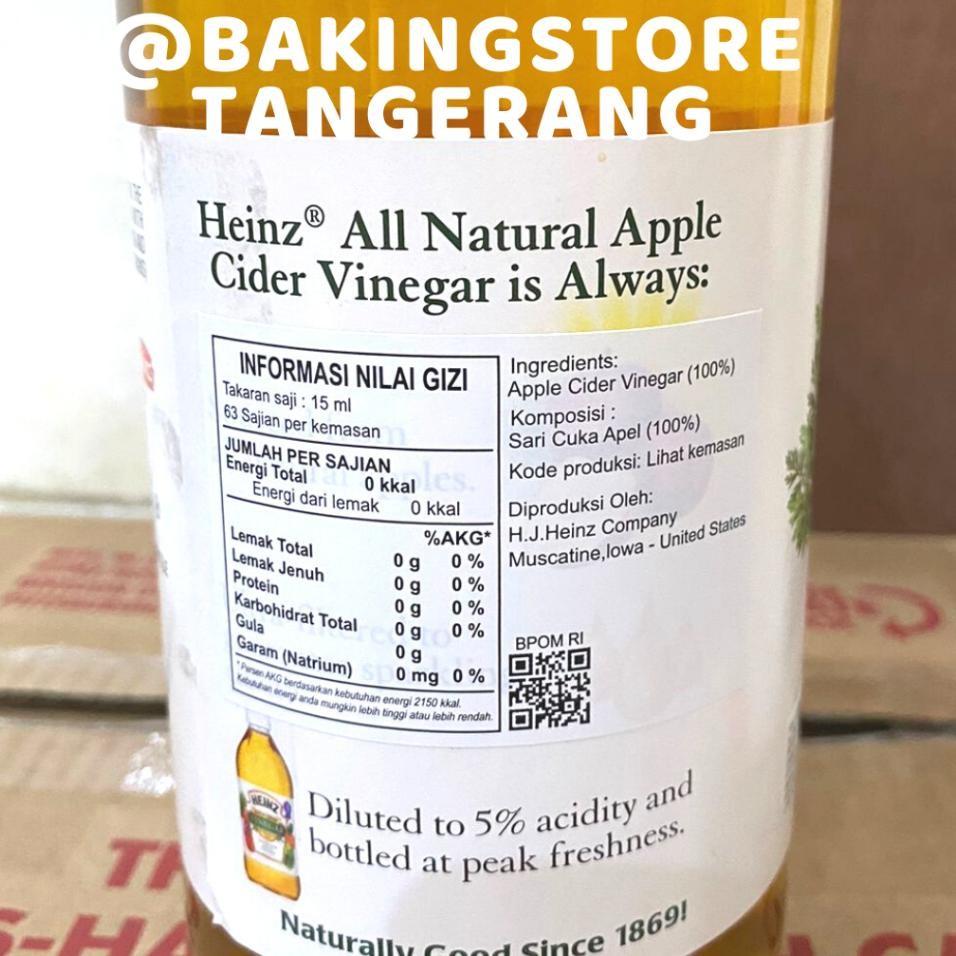 

Heinz Cider Vinegar 32 Oz - Cuka Apel 896 Ml
