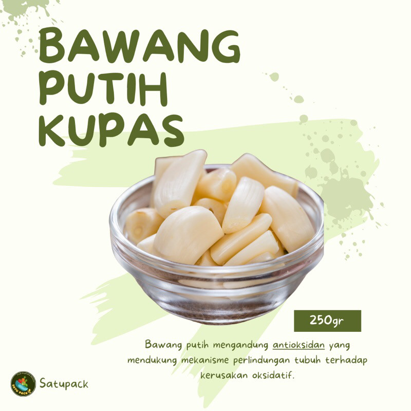 

BAWANG PUTIH KUPAS FRESH BUKAN FROZEN - 250gr