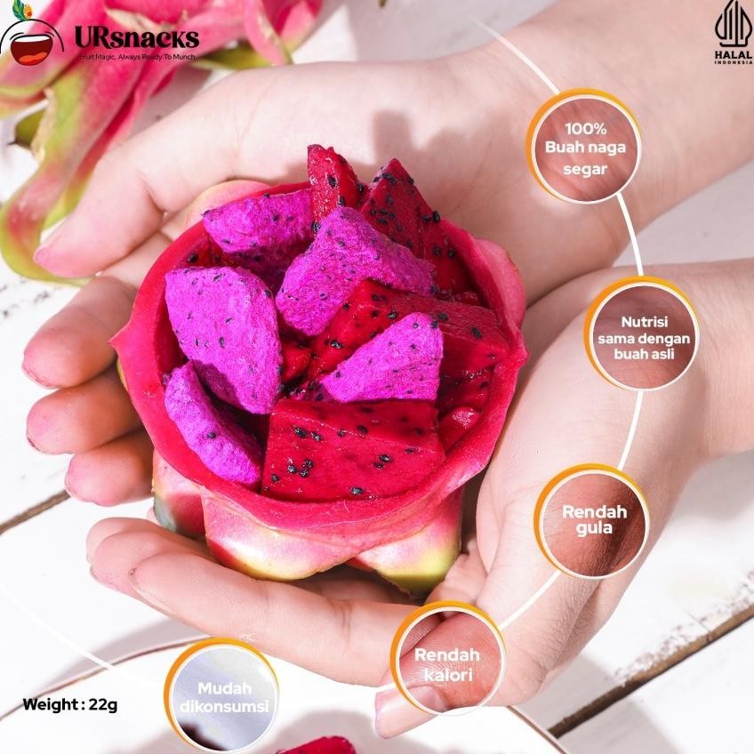 

Ursnas Freeze Dried Pure Dragon Fruit 22Gr - Sna Keripik Buah Buah Naga Halal Bpom