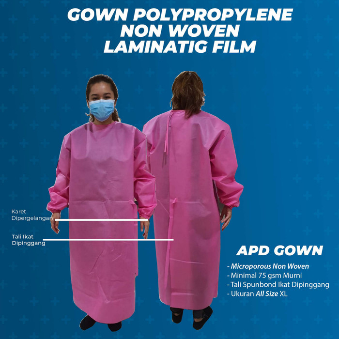 PROMO APD BAJU HAZMAT MEDIS GOWN SPUNBOUND POLYPROPILENE CORONA COVID Termurah