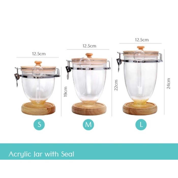 

Acrylic Air Tight Coffee Tea Jar Storage Toples Kedap Udara Bumbu Kopi