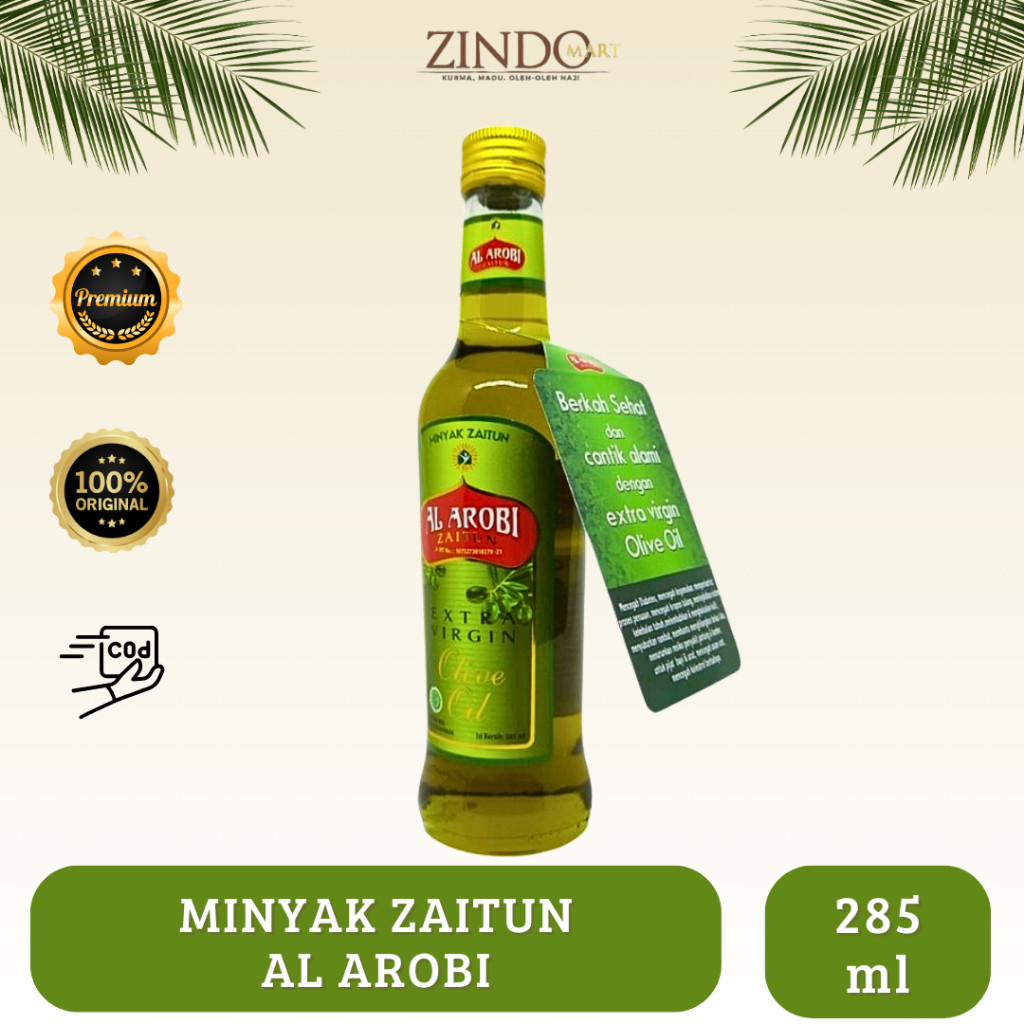 

MINYAK ZAITUN AL AROBI MURNI EXTRA VIRGIN OLIVE OIL 285ML