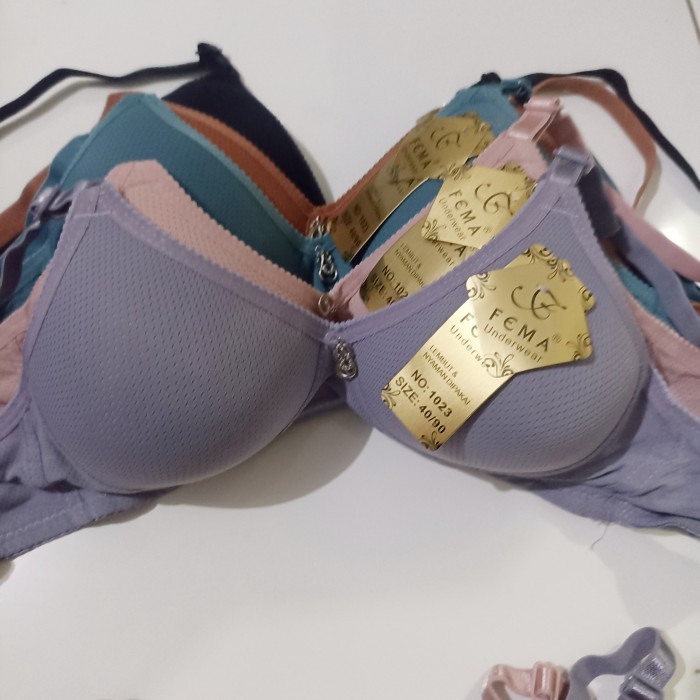 Bra Wanita Bra fema wanita bra bh wanita cup medium busa tipis tanpa kawat kait 3 - 36 kekinian