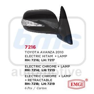 Spion Emgi Toyota Avanza 2010 Hitam Elektrik Lampu Lh